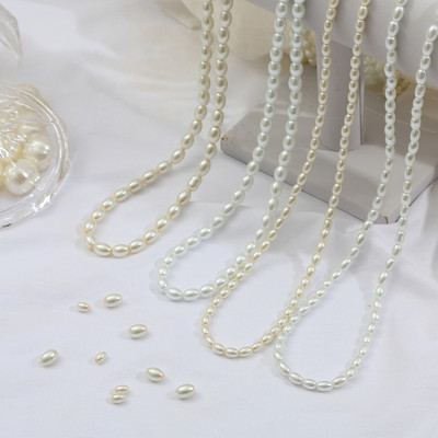 1 Dây 80cm Nước Ngọt Trắng Giả Thủy Tinh Ngọc Trai Hạt Thủ Công Trang Trí Rời Perles Cho DIY Vòng Tay Dây Chuyền Trang Sức Làm