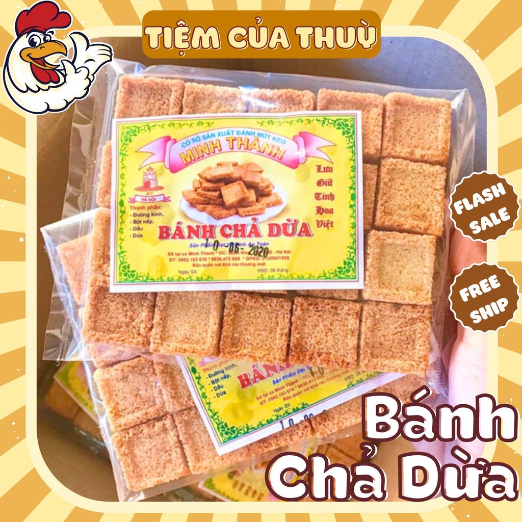 Bánh Chả Dừa Gia Anh Gói 20 Miếng - Bánh Chả Dừa Nướng Truyền Thống, Tiệm ăn vặt Thuỳ Bùi