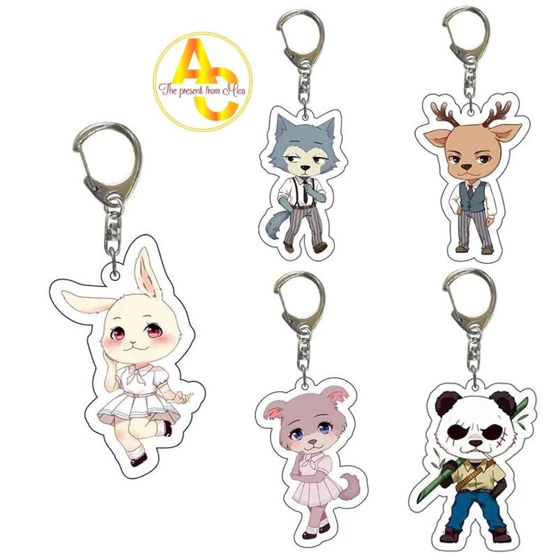 Móc khóa Anime BEASTARS Legoshi Louis Haru Juno Gohin Animals Cute Phụ kiện trang trí túi xách Balo