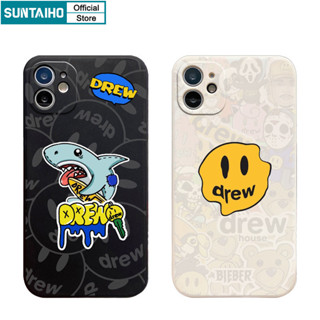 Suntaiho Ngộ nghĩnh Vỏ Cá Mập Graffiti Grimace Họa Tiết Ốp lưng Iphone 16 15 14 13 12 11 Pro Max IP 7 8 Plus Iphon X Xs XR Xs Max Silicon Mềm Cao Cấp Chống Sốc Ốp Lưng