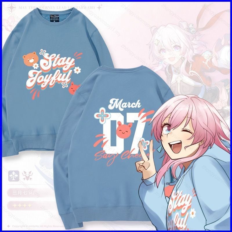 Loye Honkai Star Rail March 7th Anime Áo Unisex Dài Tay Top Cosplay 3D Chui Đầu Plus Kích Thước