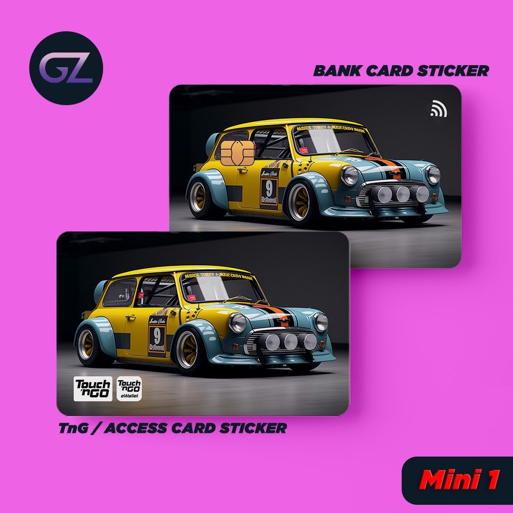Mini Car -  Miếng Dán Thẻ ATM | SKIN ATM, Sticker Card, Thẻ Chung Cư Trang Trí - Chất Liệu Decal Vin