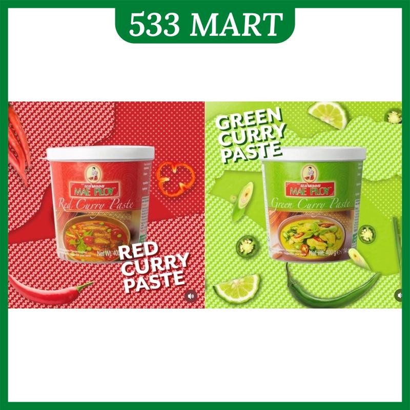 Gia vị cà ri ĐỎ - Gia vị cà ri XANH Mae Ploy 400g (Red Curry Paste / Green Curry Paste) Thái Lan MAE