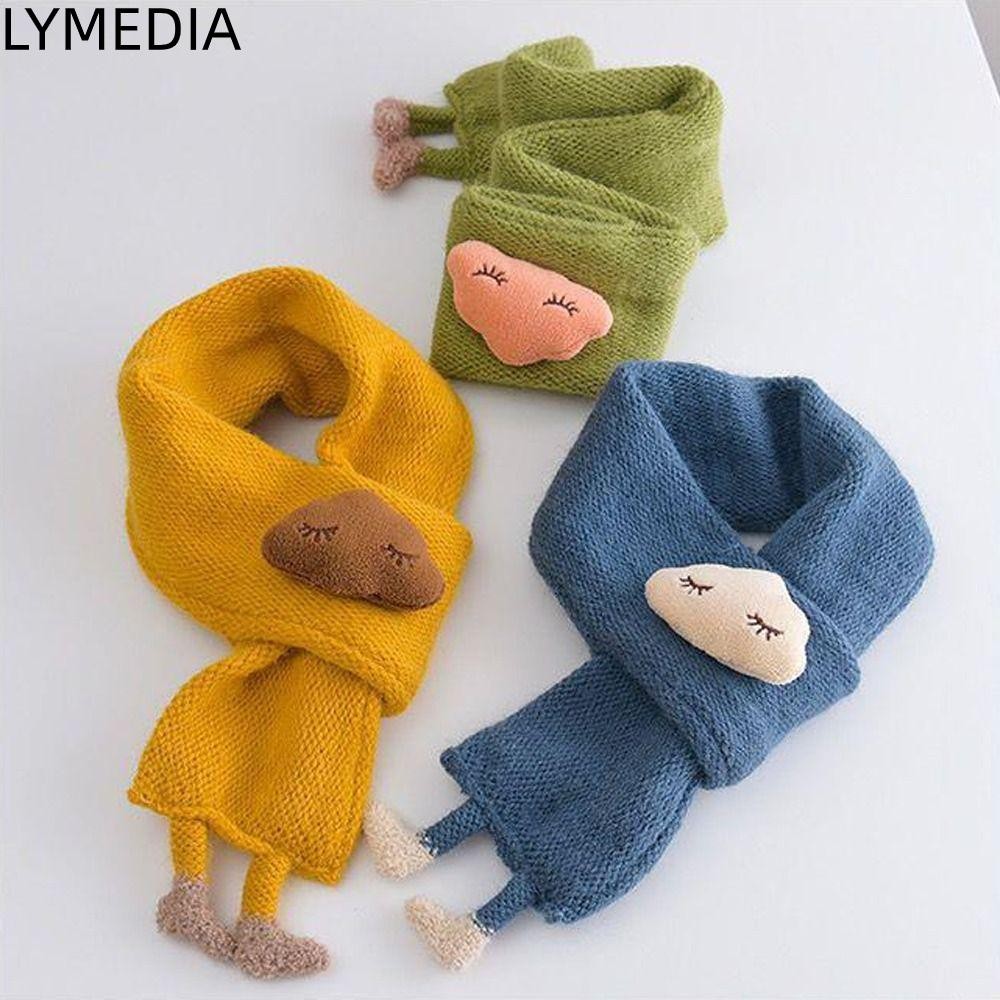 Khăn quàng cổ trẻ em LYMEDIA, Phim hoạt hình Mây quấn cổ Khăn quàng cổ cho bé, Khăn choàng cổ dày dệt kim ấm áp Khăn quàng cổ mùa thu đông