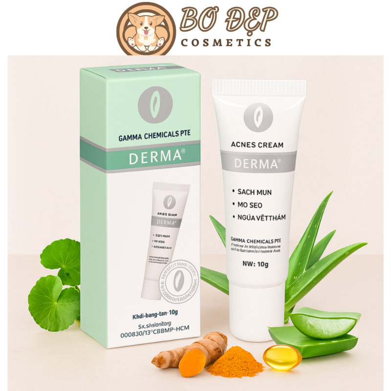 Kem Mụn Gamma Derma Chemicals PTE Anti Acne Sạch Mụn - Mờ Sẹo - Ngừa Thâm Tuýp 10gr