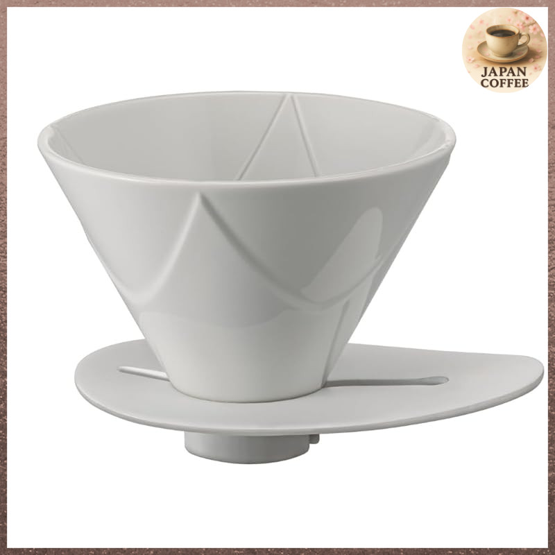HARIO V60 One-Cup Dripper MUGEN Coffee Dripper for 1-2 Cups, White, Porcelain, Made in Japan, VDMU-0