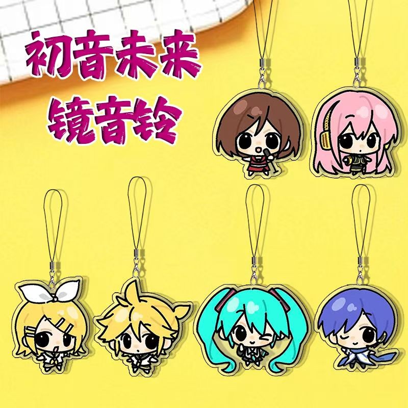 Hatsune Miku  Phone Acrylic keychain Charms accessaries Cartoon Bag Pendant Gift cute bag charm Keyr