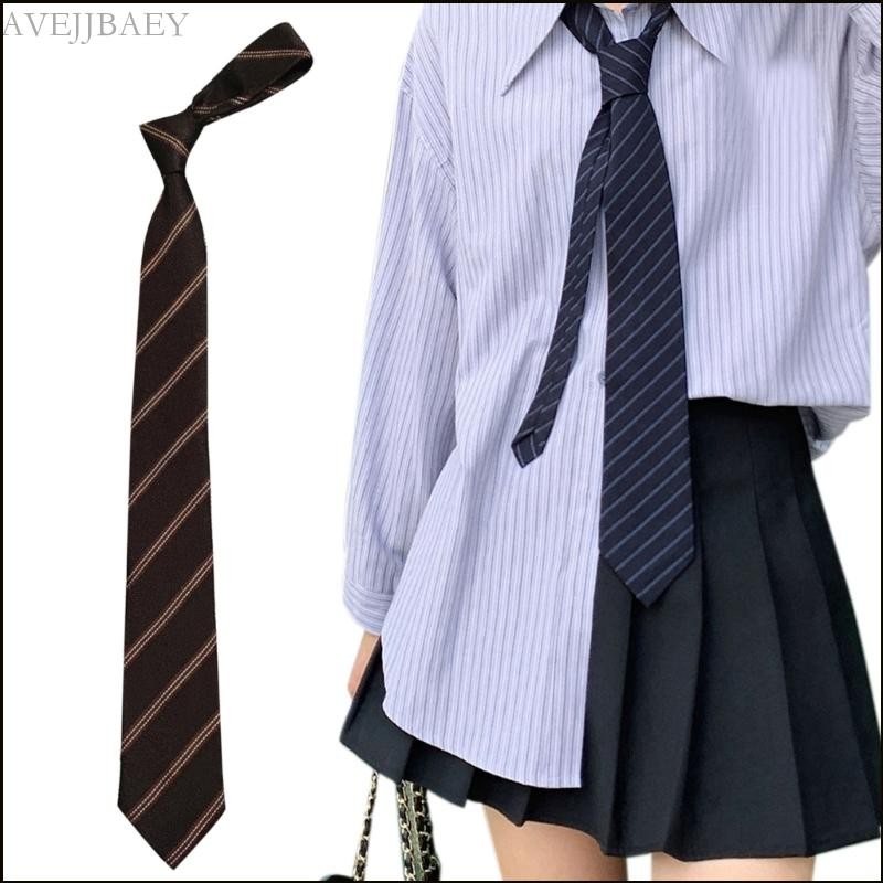 Vintage Striped Neck Tie for Women Men Japanese JK Style Necktie Casual Ties