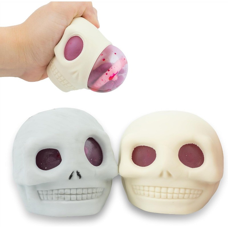 Đầu Lâu Bóp Đồ Chơi Cho Halloween Squishy Fidget Đồ Chơi, Đầu Lâu Bóp Bóng Dành Cho Người Lớn Kinh D