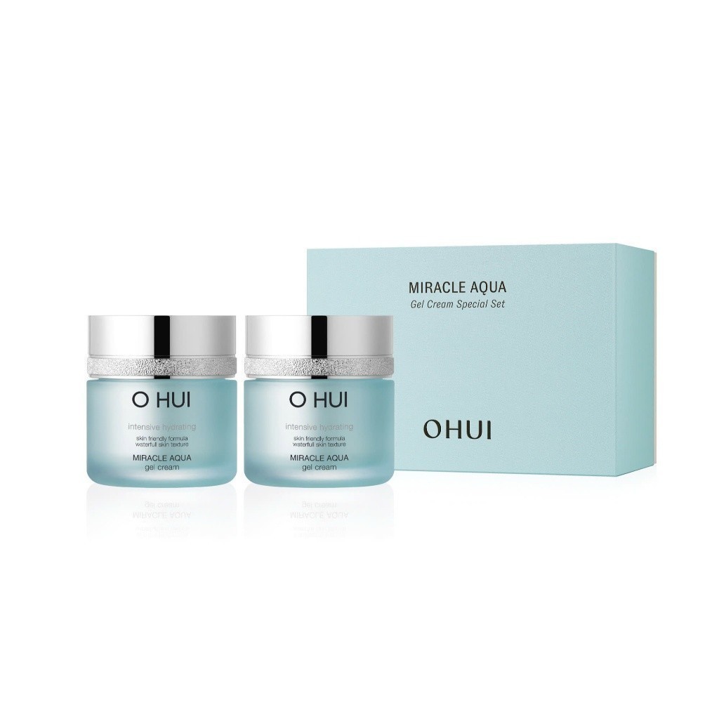 Set Kem Dưỡng Ẩm Ohui Aqua Cấp Nước Da Sáng Toàn Diên OHUI Miracle Aqua Gel Cream 50ml + 50ml