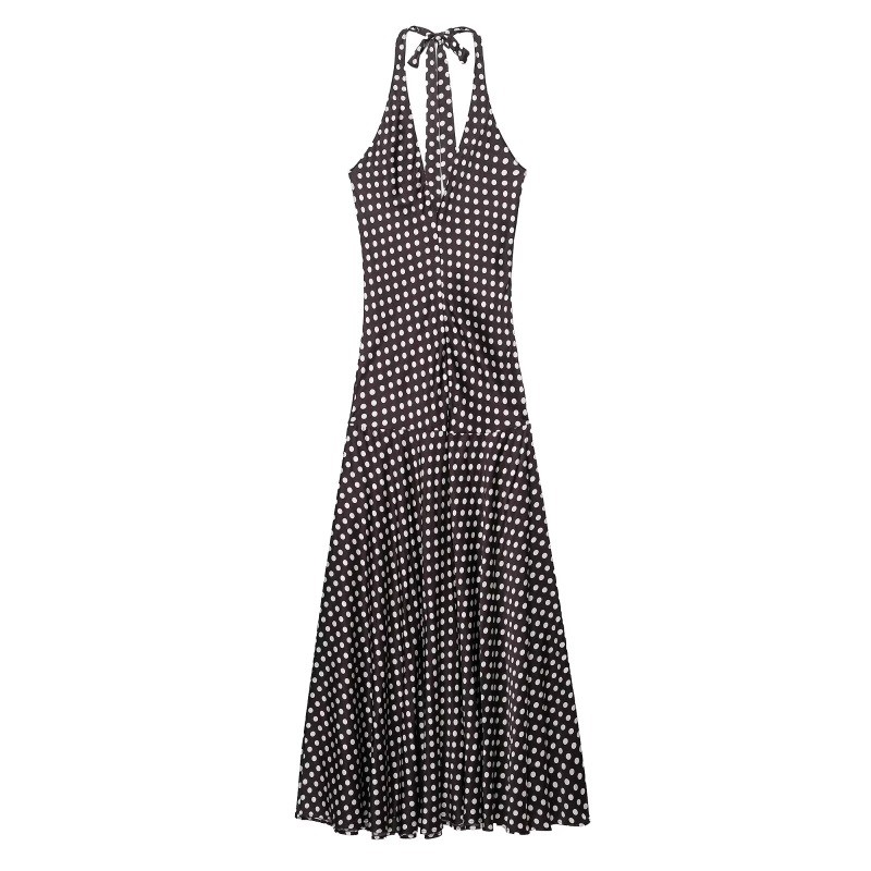 Đầm sling chấm bi châu âu, thiết kế gợi cảm, mã 8255016