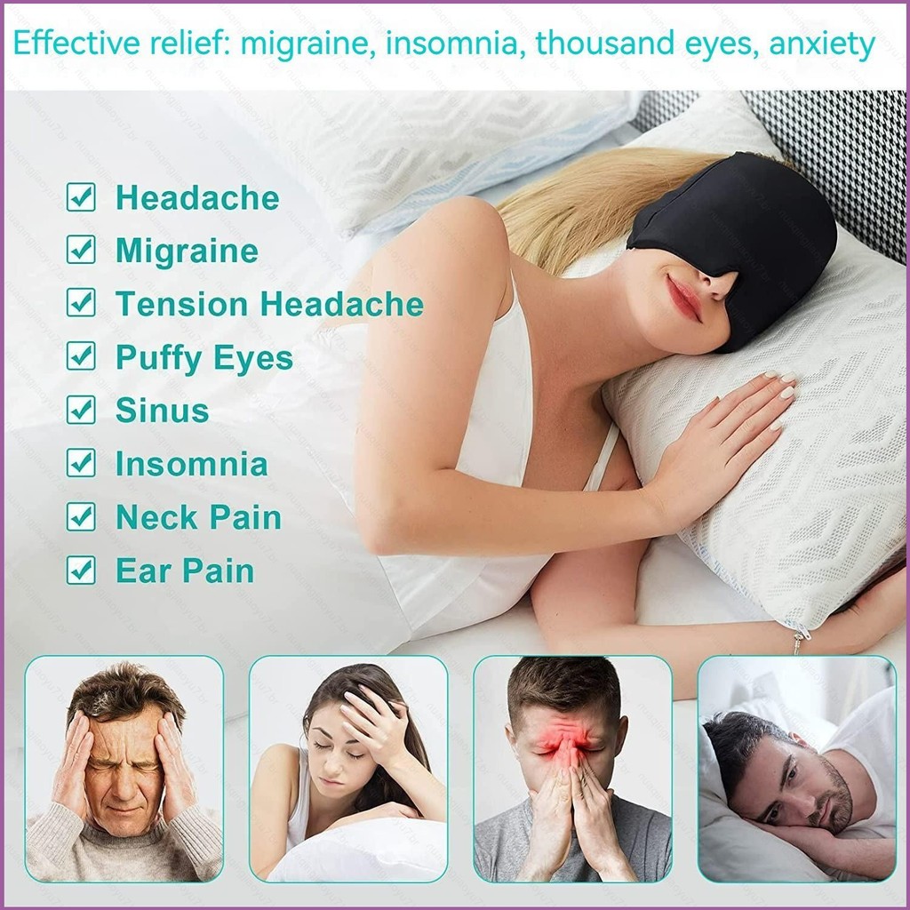 Gel Cách Nhiệt Giảm Đau Đầu & Xoang Migraine Relief Gel Cap - kèm Mũ Giảm Áp Suất