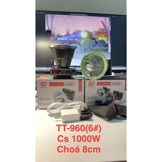 Đèn Pin TT-960 (6#) đèn led Công suất cao 1000W, chiếu xa 500 Mét, đèn pin đội đầu có đủ củ sạc, dây sạc và dây đeo đầu