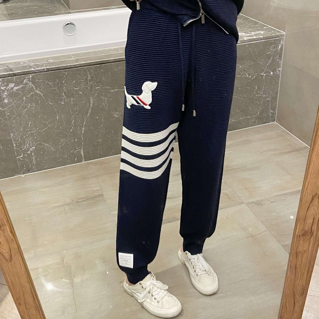 EFXZ Thom*TBB Puppy Gray Sweatpants for Men and Women Spring and Autumn25New Loose Fit Jogger Knit S