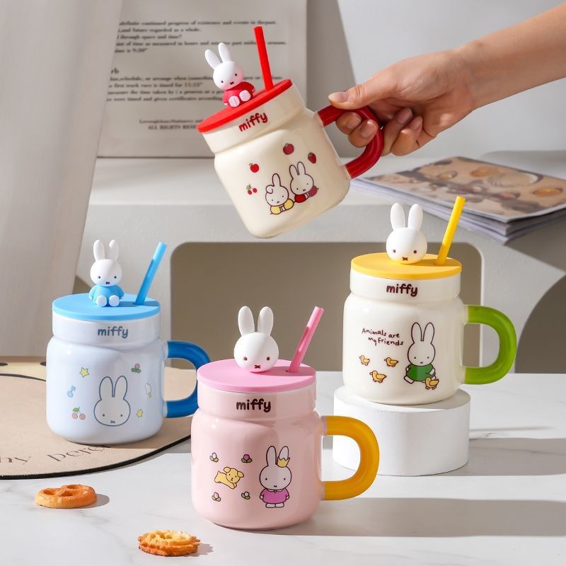 Chính hãng MIFFY MIFFY MIFFY với ống hút Cốc gốm văn phòng Cốc cà phê nhân viên văn phòng có giá trị