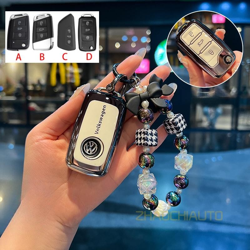 Vỏ Chìa Khóa Mềm TPU Xe Từ Xa Fob Chìa Khóa Giá Đỡ Sshell Móc Khóa Dành Cho Xe Volkswagen Mới Magota
