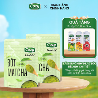 COMBO 2 Gói Bột Matcha Cozy Tea (2 gói x 200gr) Thơm Vị Trà Xanh Dịu Nhẹ, Dễ Uống, Dùng Trong Pha Chế, Làm Bánh