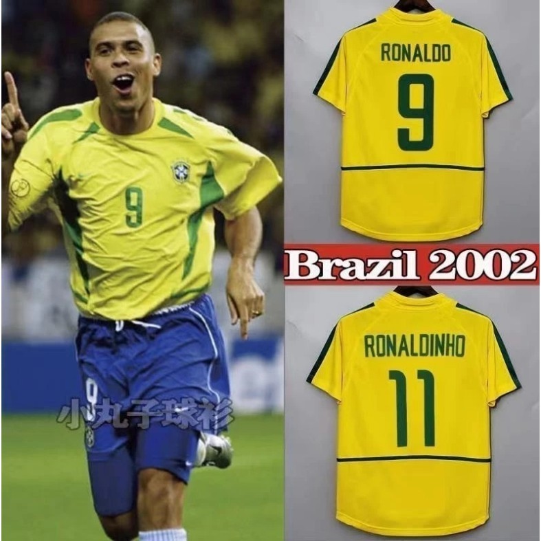 Áo bóng đá Ronaldor Brazil sân nhà Retro Jersey 2002