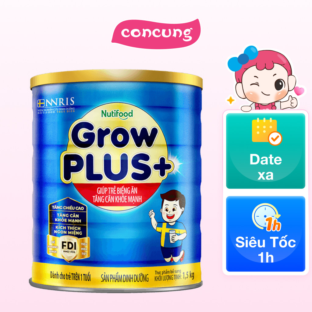 Sữa GrowPLUS+ Xanh 1.5kg 1+ tuổi (1-2 tuổi) (Giao bao bì ngẫu nhiên)