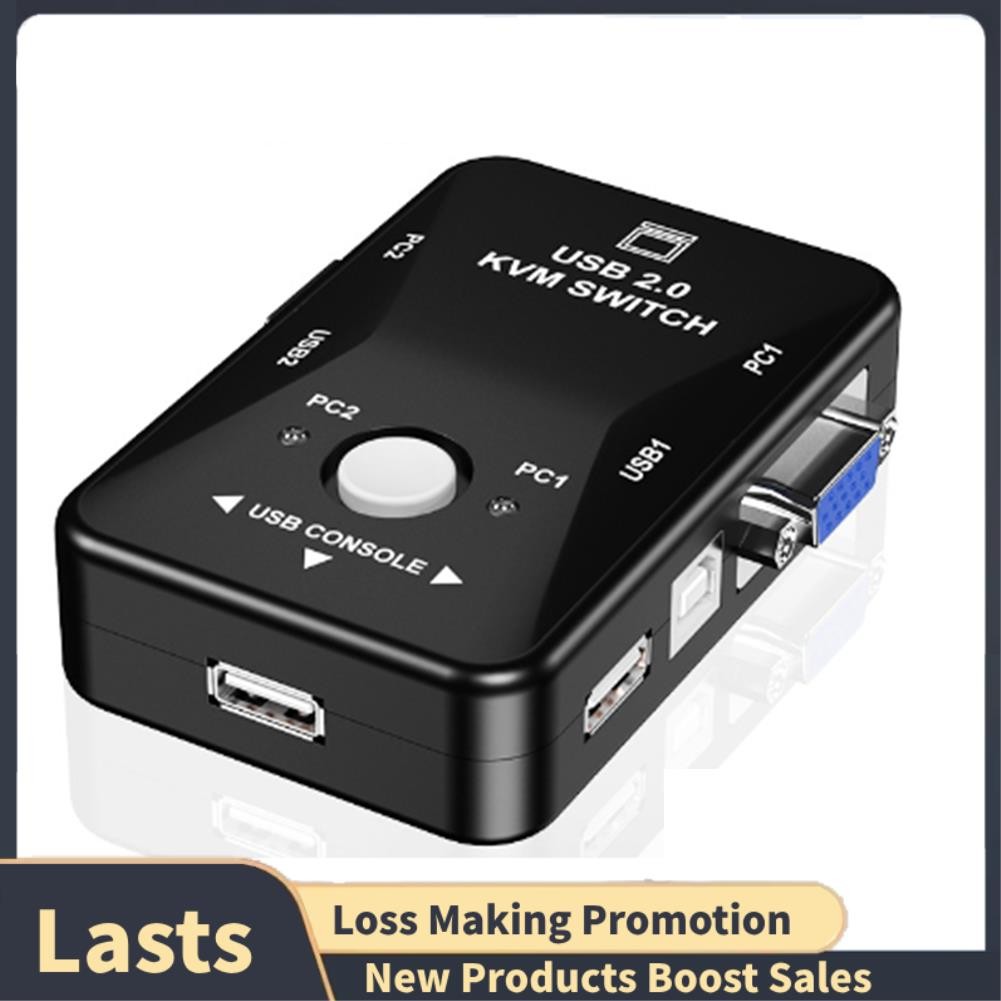 USB 2.0 KVM Chuột Switching Bàn Phím VGA Splitter Box Sharing Switch USB KVM Switch 2 Cổng VGA SVGA 