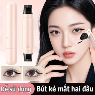  Bút Kẻ Mắt 2 Đầu Eyeliner Stamp Nét Mảnh Chống Nước Trang điểm tem kép tiện lợi lâu trôi 