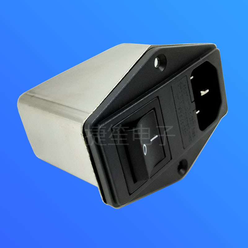 Bộ lọc nguồn AC CW2B-10A-T (003) 10A Ổ cắm công tắc lớn Cầu chì Bộ lọc ba trong một