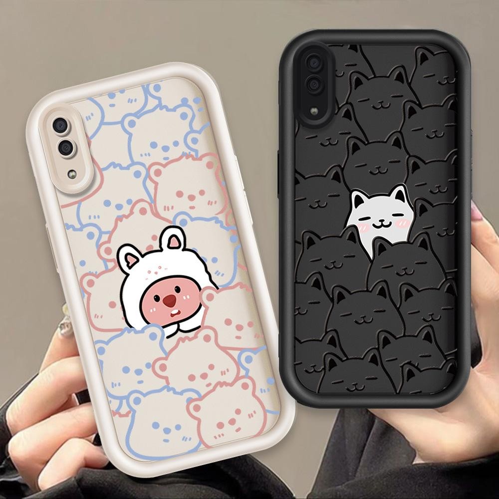 Ốp Lưng Cho Samsung A02 M02 Hoạt Hình Silicon ins Mềm Ốp lưng TPU Mèo Loopy Mắt Thiên Thần Chống Sốc