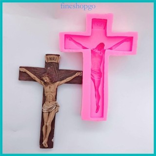 Thời Trang Mỹ DIY Móc Khóa Khuôn Silicon Hình Thánh Giá Khuôn Nhựa Chúa Giêsu-Cross Khuôn