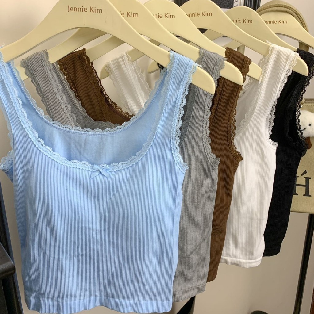 Liền Mạch Gợi Cảm Xe Tăng Có Miếng Lót Ngực Ren Suspender Vest Nữ Mùa Hè Đệm Camisoles