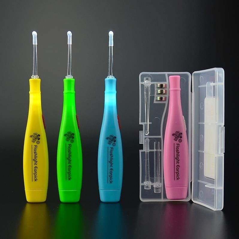 Dụng Cụ Lấy Ráy Tai Có Đèn Đầu Mềm An Toàn Cho Bé - Lấy ráy tai có đèn 3 đầu MH07