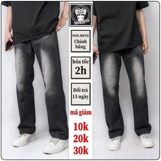 Quần jean ống suông nam nữ dáng baggy unisex màu đen wash đẹp mới 22 hà nội hcm Pon.mens