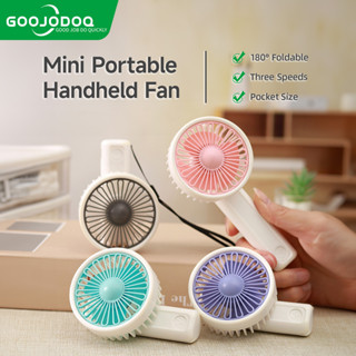 Goojodoq Quạt Cầm Tay Mini Để Bàn Sạc usb Tiện Dụng, Có thể gập lại để dễ dàng mang theo,3 CHẾ ĐỘ QUẠT SIÊU MÁT