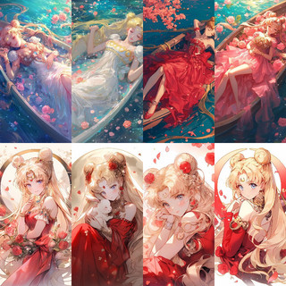  Girl Warrior Sailor Moon Tranh kim cương 5d Full Diamond Phòng khách DánDiamond Cross Stitch Phòng ngủ Phòng ăn Thêu kim cương Trang trí nhà cửa 30x40cm / 40x50cm / 50x60cm