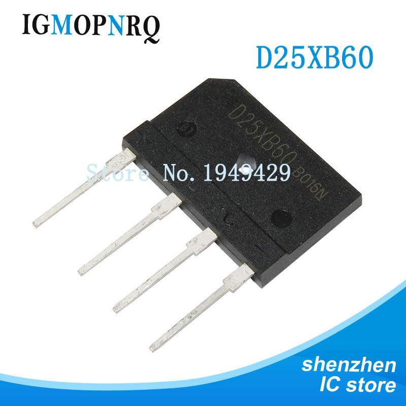 5 chiếc D25XB60 25XB60 600V 25A Bộ chỉnh lưu cầu ZIP VRM = 600 IFSM = 350 mới