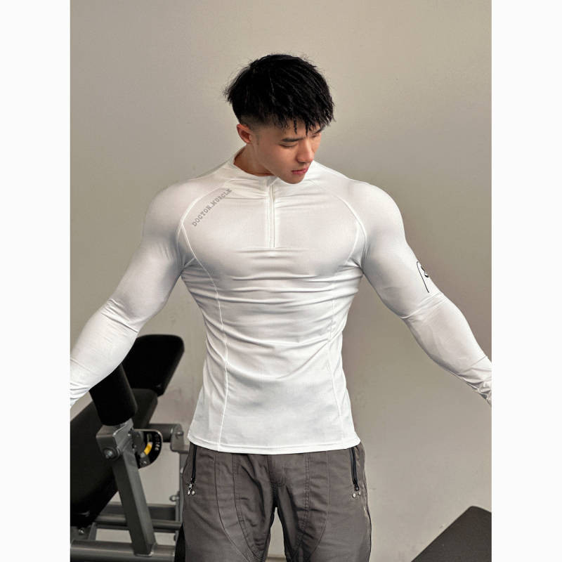 Sports Workout Clothes Sports Student Cycling Clothing Men's Running Long Sleeve Tights Stretch Quic