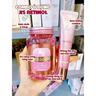  Kem dưỡng da X5 Retinol Elastin 30ml + Serum ủ bóng mịn da X5 250ml Hàn Quốc 
