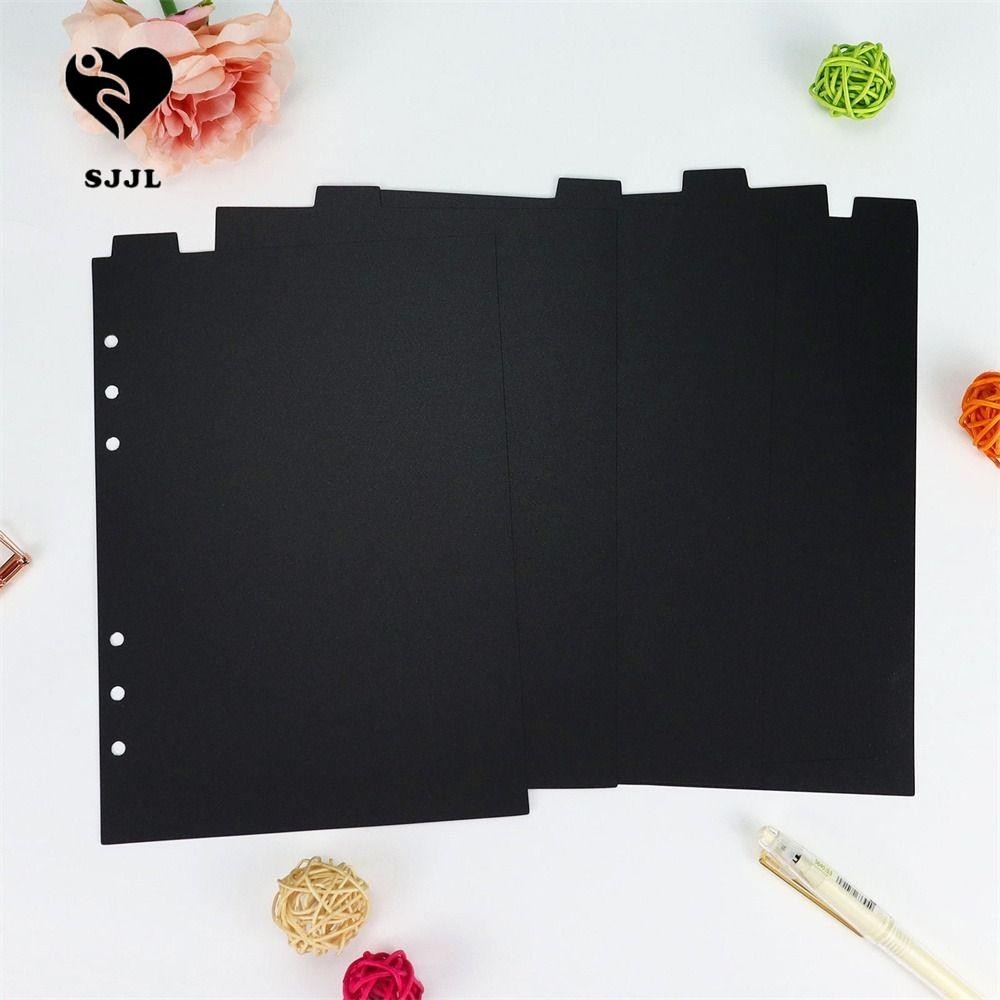 Sjjl Index Divider Dễ Thương 6 Lỗ Trang Chia Planner A5 A6 A7 Black Binder Index Separator