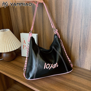 Yanniao Túi tote dung tích lớn thời trang, túi đeo vai cổ điển xu hướng mới