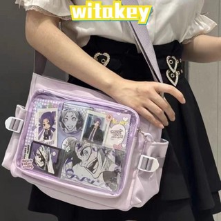 Túi xách trong suốt WITAKEY, Túi đeo vai Nylon dung tích lớn, Quà tặng sáng tạo Bông tai có thể tái sử dụng Túi xách du lịch
