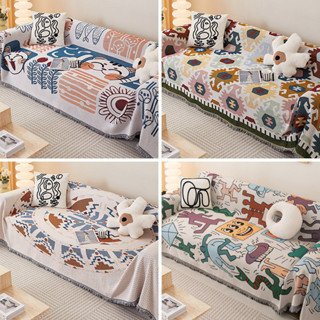 Vỏ bọc ghế Sofa hoạt hình có tua rua, Vải che phủ toàn bộ Bắc Âu Đệm Sofa, Vỏ bọc ghế Sofa đa năng mọi mùa, Chăn Sofa giường hiện đại, Phong cách Ins, Chăn, Ou