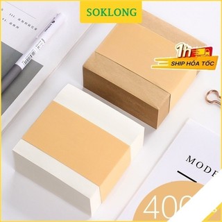 Set 400 tờ giấy note giấy ghi chú màu kraft trơn siêu dày ghi chép trang trí