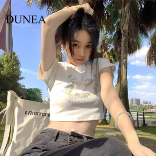 Áo thun ngắn tay in hình cơ bản DUNEA dành cho nữ