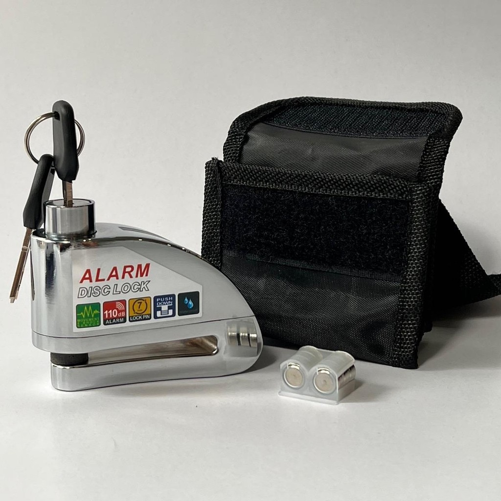 Ổ khoá đĩa xe máy Alarm Disc Lock bản nâng cấp còi báo động, còi hú chống trộm ( Tặng kèm 6v pin + T