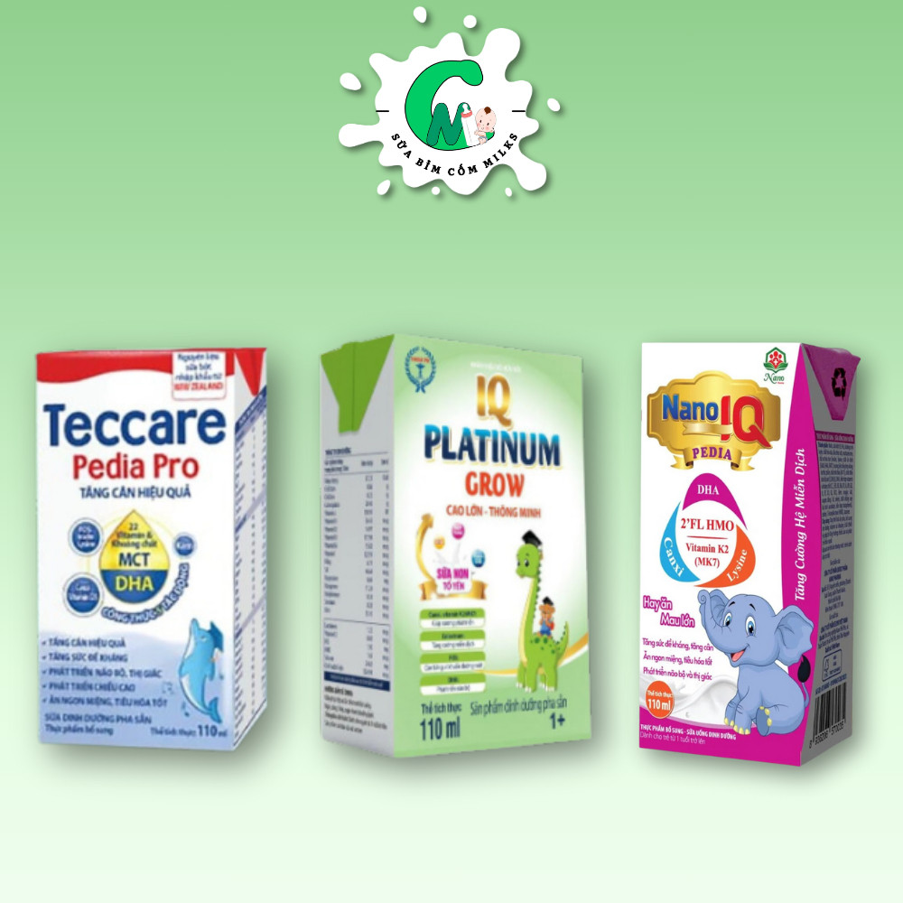 Sữa hộp pha sẵn Teccare Predia Pro + Platinum Grow + Nano IQ  - Cốm Milks