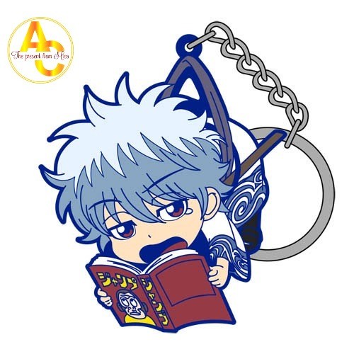 Móc khóa Gintama Gin-san & Jump Ver. Pinched 17 Sakata Gintoki Phụ kiện trang trí túi xách Balo