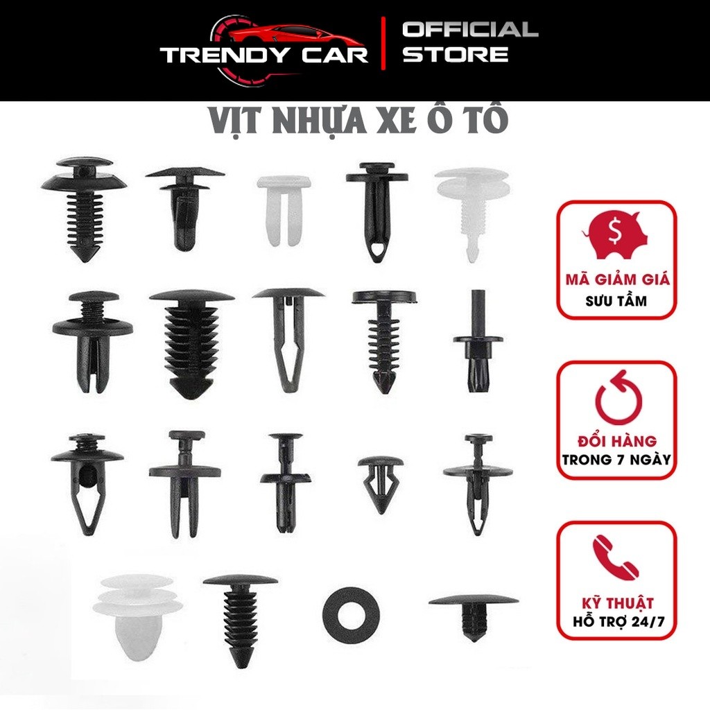 Bộ vít nhựa đa năng Trên Ô Tô Đinh Lá 6Mm Lỗ Nhựa Đinh Tán Chốt Vít Xe Dây Kẹp Dành Cho Xe MG, Nissa