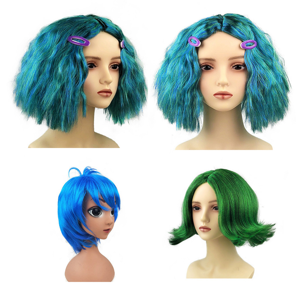 Inside Out 2 Tóc Giả Cho Halloween, Ghen tuông / Xấu Xa / Nỗi Buồn / Niềm Vui Trang Phục Nữ Tóc Giả 