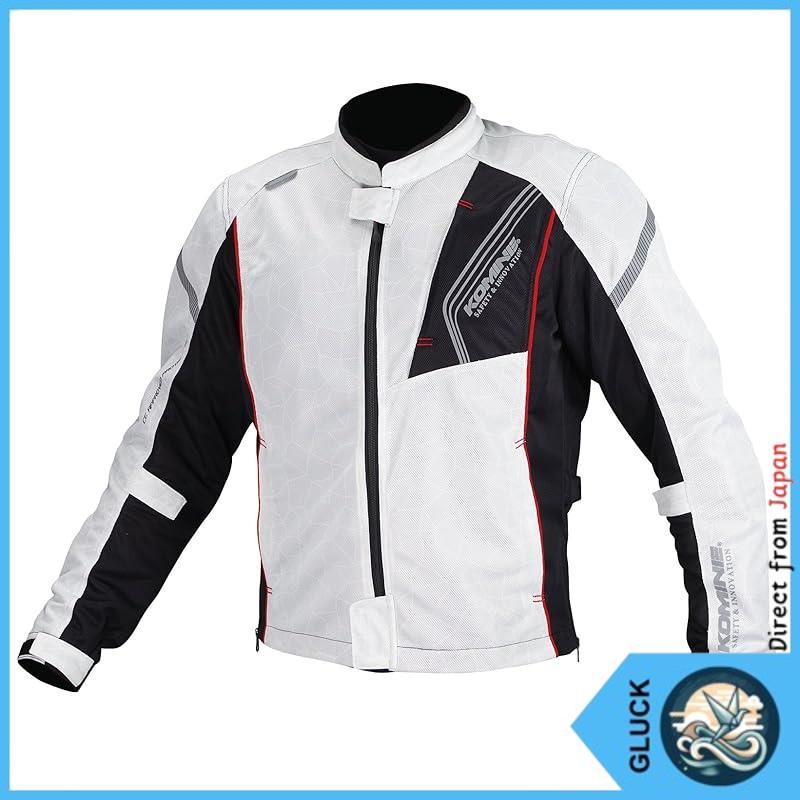 Komine Motorcycle Mesh Jacket JK-128 Spring/Summer CE Certified Protector 07-128 Men Silver/Black M 