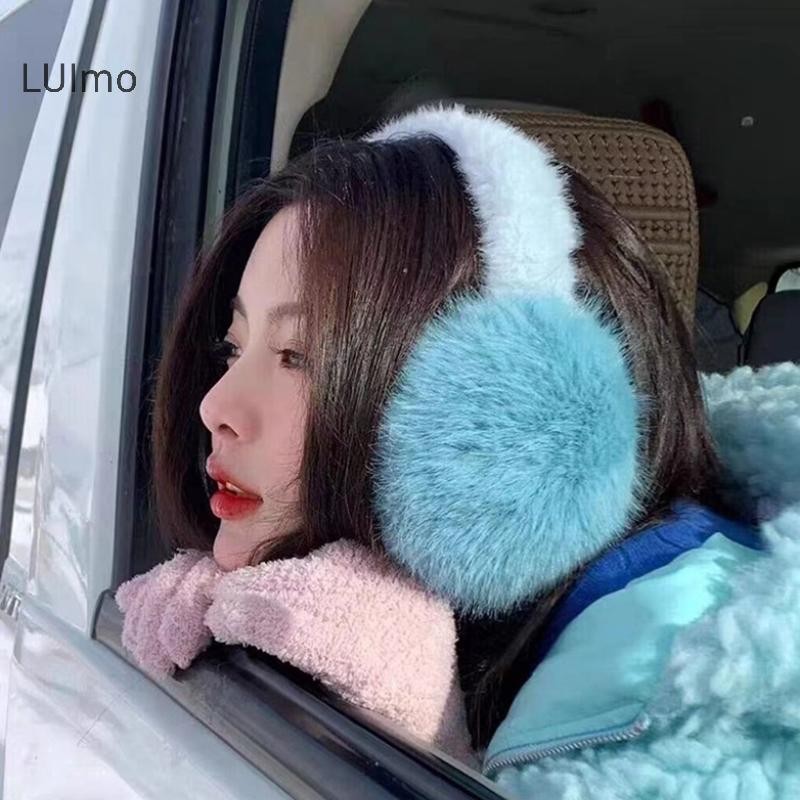 Luimo Màu Trơn Mềm Mại Sang Trọng Làm Ấm Tai Mùa Đông Ấm Áp Bịt Tai Thời Trang Bao Tai Ngoài Trời Bảo Vệ Lạnh Bịt Tai Gấp Earflap SBS