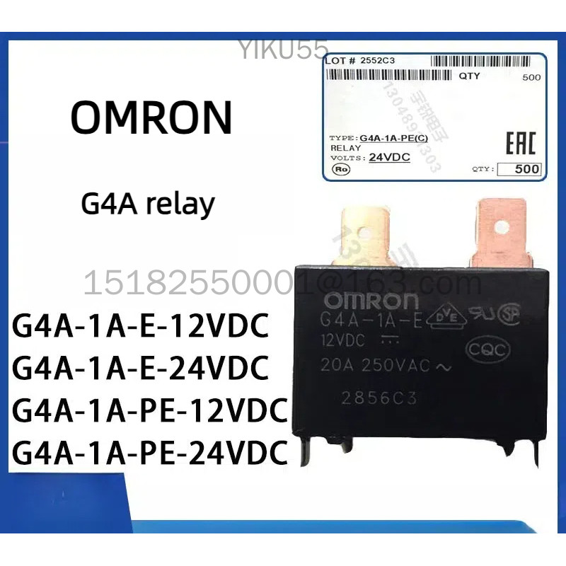 Rơle nguồn Omron G4A-1A-E-12VDC PE-24VDC 5V CN CF DC12V máy nước nóng 4 chân 20A mới và